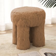 Evans Faux Fur Accent Stool